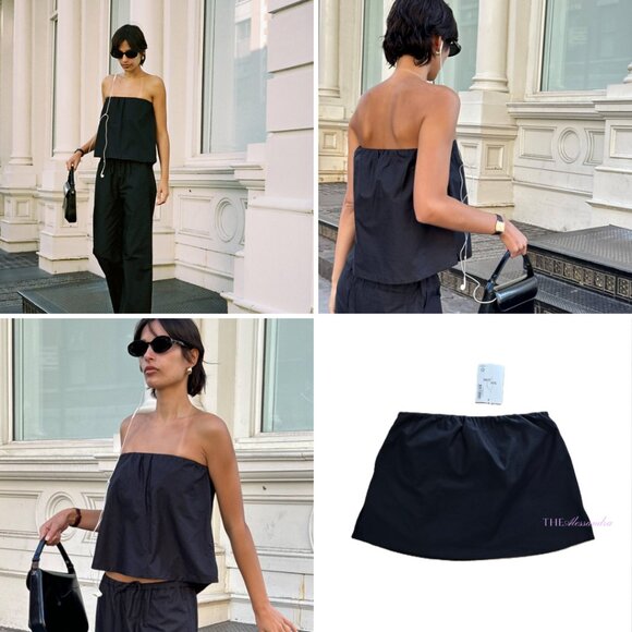 Djerf Avenue Breezy Tube Top Black Small 100% Cotton | MSRP $75 | New With Tags - Picture 3 of 16